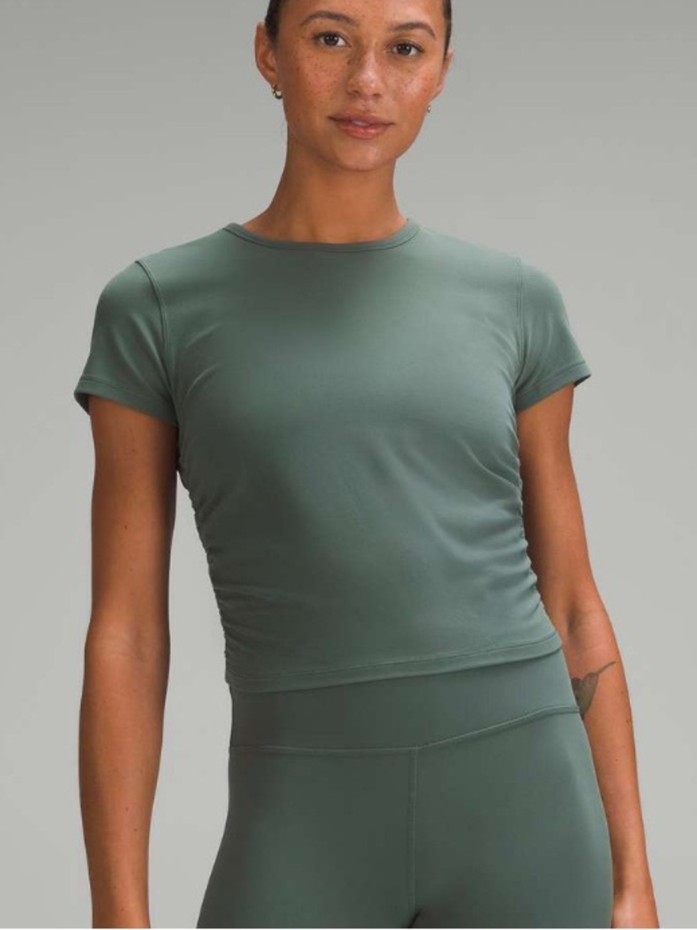 Lululemon Dark Forest All It Takes Short Sleeve Shirt Size 4